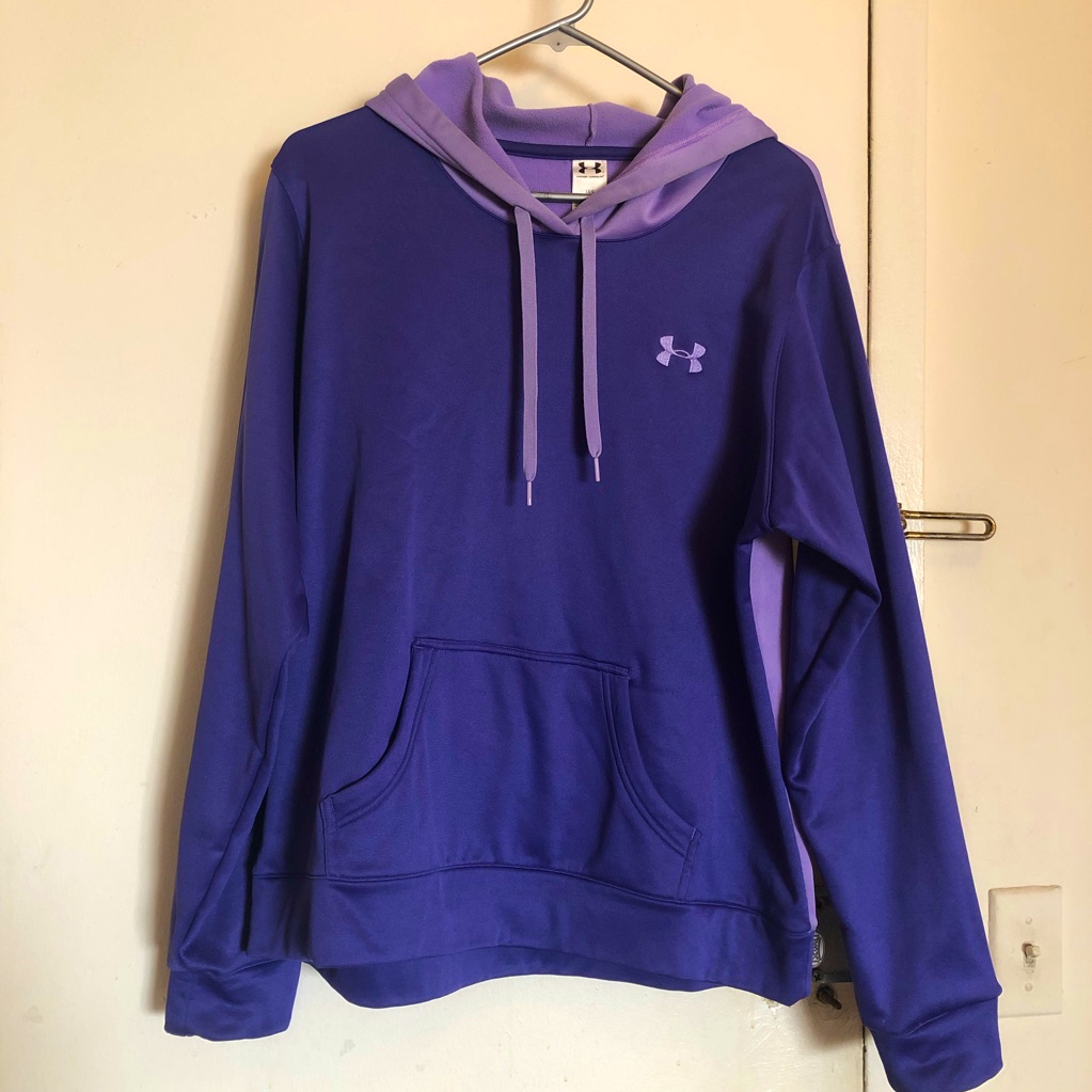 Under Armour Fleece Lined Hoodie Sweatshirt Purple/Lavender,Small Ua Logo Size L